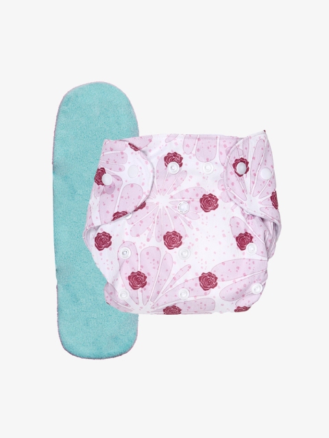 

Kidbea Kids Rose Printed Cloth Diaper, Multi