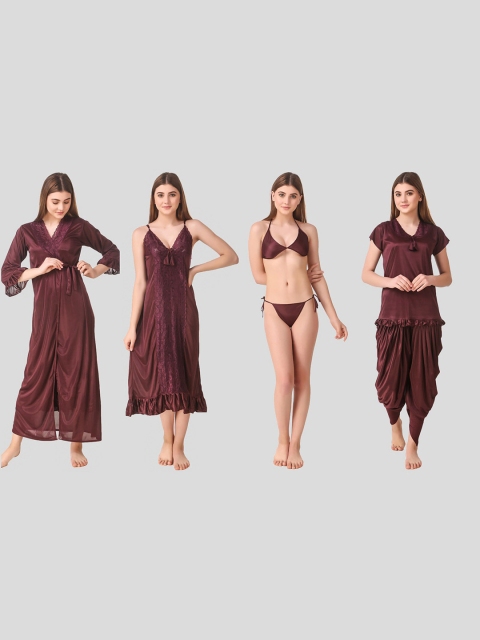 

Romaisa Brown Maxi 6 Piece Maxi Nightdress Set