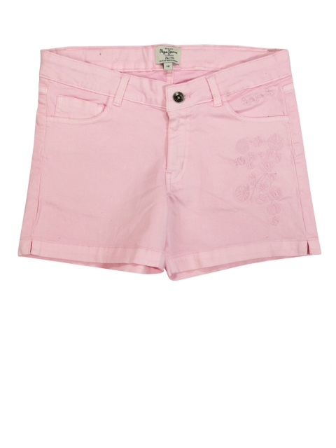 

Pepe Jeans Girls Pink Embroidered Denim Shorts