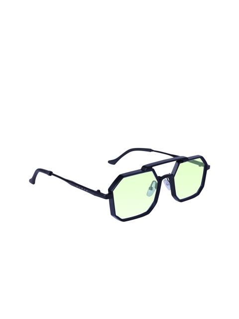 

Floyd Unisex Green Lens & Black Square Sunglasses with UV Protected Lens