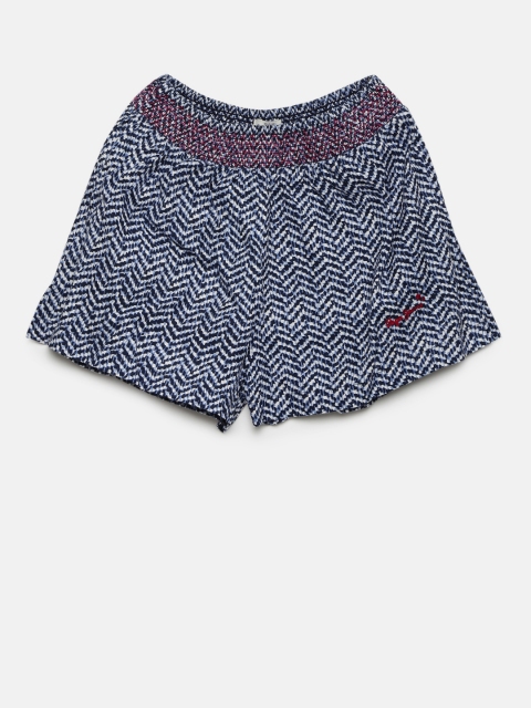 

Pepe Jeans Girls Blue Printed Regular Fit Shorts