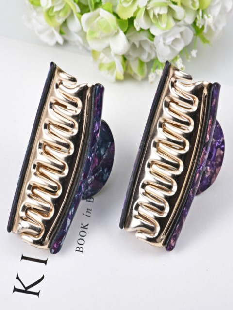 

Proplady Women Black & Pink Set Of 3 Embellished Claw Clip