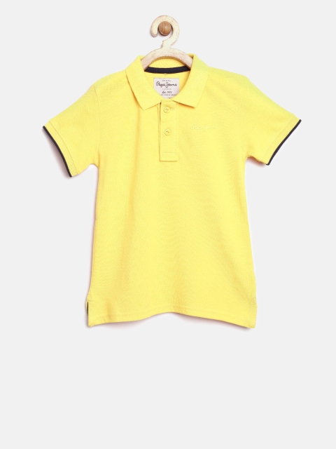 

Pepe Jeans Boys Yellow Solid Polo T-shirt