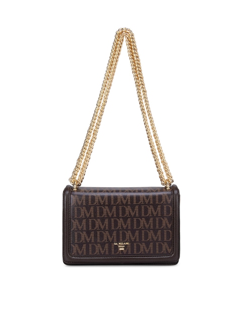 

Da Milano Brown Printed Leather Structured Sling Bag