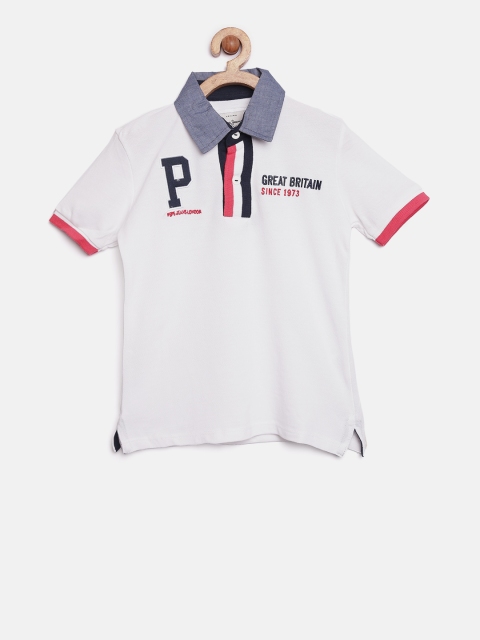 

Pepe Jeans Boys White Solid Polo Collar T-shirt