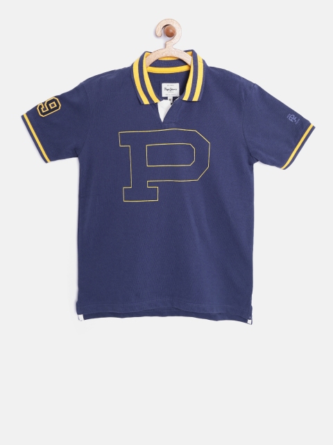 

Pepe Jeans Boys Navy Printed T-shirt, Navy blue