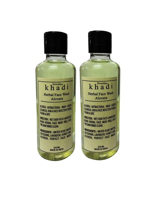 

DRONTIKA Set of 4 Herbal Khadi Aloevera Face Wash and Cleanser, Na