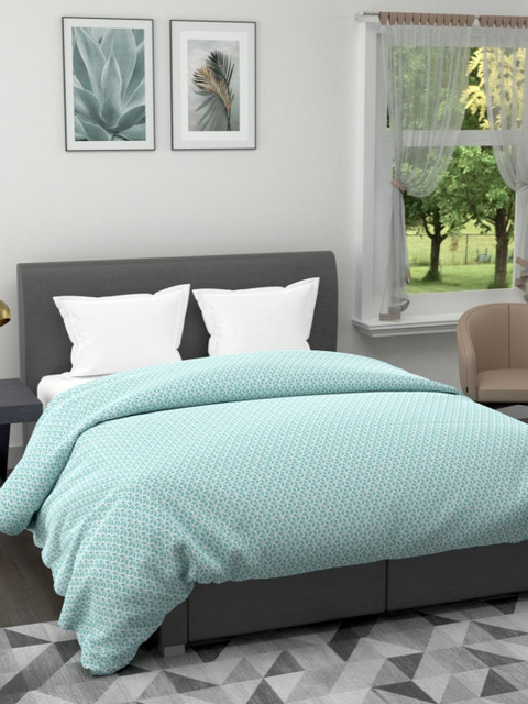 

BIANCA Sea Green Geometric Microfiber AC Room 120 GSM Double Bed Comforter
