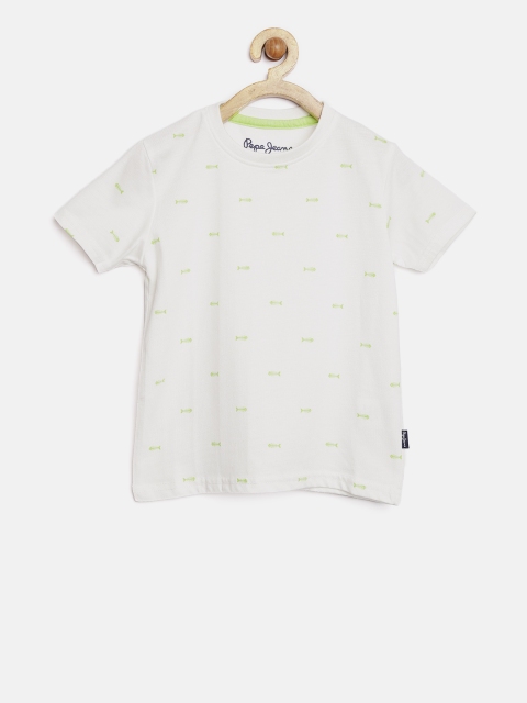 

Pepe Jeans Boys White Printed Round Neck T-shirt