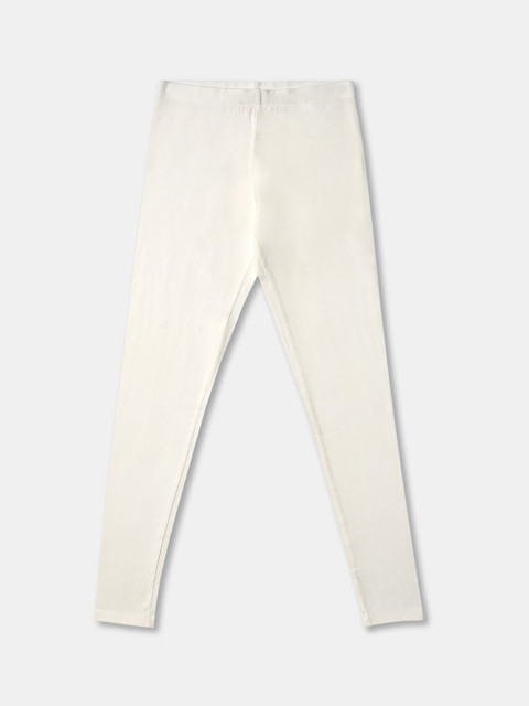 

R&B Girls White Solid Cotton Leggings