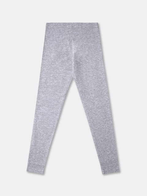 

R&B Girls Grey Solid Cotton Ankle-Length Leggings