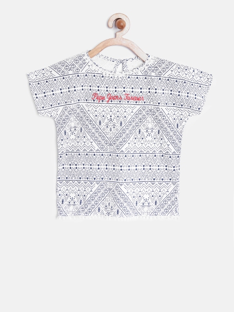 

Pepe Jeans Girls White Printed Pure Cotton Top
