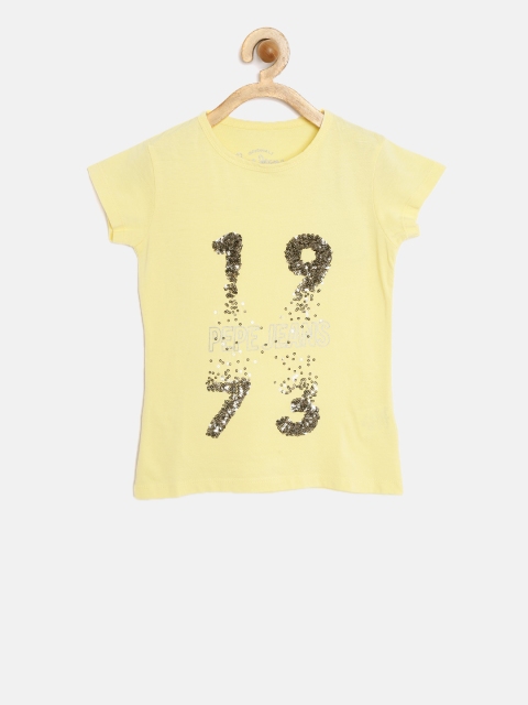 

Pepe Jeans Girls Yellow Embellished Top