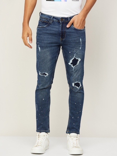

Forca by Lifestyle Men Blue Comfort Mildly Distressed Light Fade Jeans