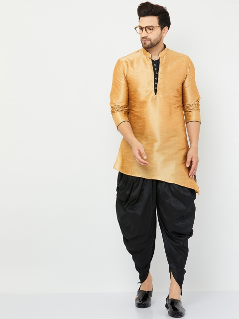 

Armaan Ethnic Men Gold-Toned Dupion Silk Kurta with Dhoti Pants