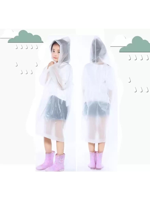 

Ameeha Kids White Waterproof Raincoat