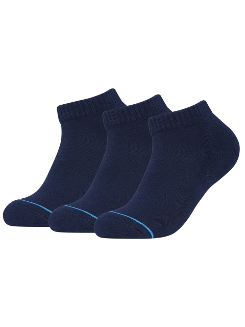 

FABdon Men Pack Of 3 Striped Ankle-Length Socks, Navy blue