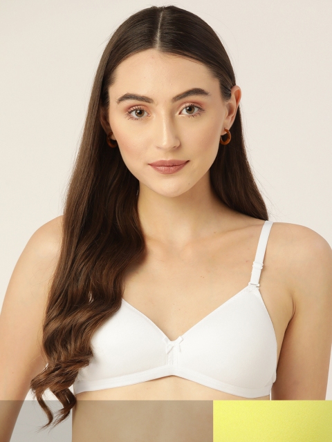 

DressBerry Women Pack Of Two Solid T-shirt Bra, Fluorescent green