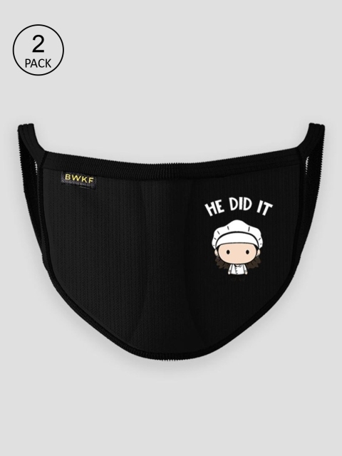

Bewakoof Unisex Black Printed Graphic 3-Ply Cotton Protective Outdoor Masks