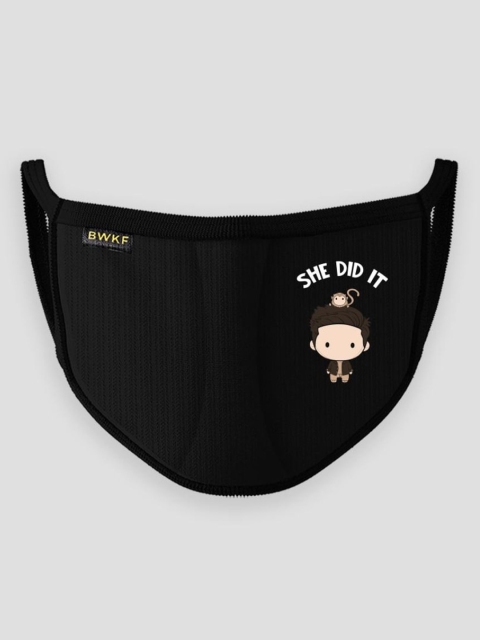 

Bewakoof Unisex Black & White Printed Reusable Outdoor Cloth Mask