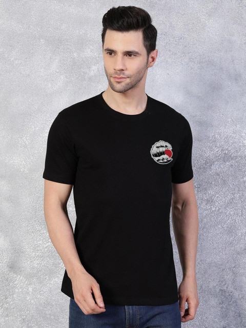 

TheBlackLover Women Black Solid Cotton T-shirt