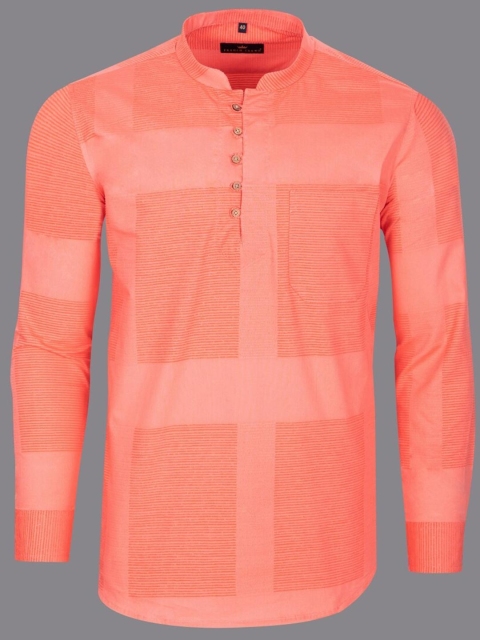 

FRENCH CROWN Men Orange Standard Regular Fit Buffalo Checked Casual Shirt