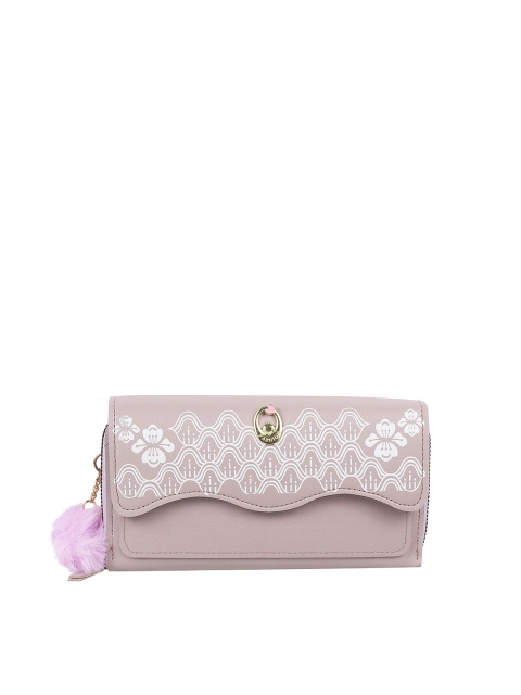 

WALKWAY by Metro Women Off White Floral Textured Two Fold Wallet