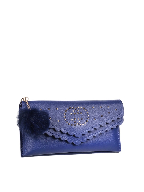

WALKWAY by Metro Women Blue & Gold-Toned Embellished Envelope Wallet