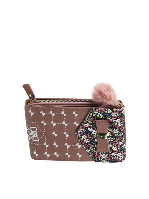 

WALKWAY by Metro Women Brown & Pink Floral Printed Two Fold Wallet