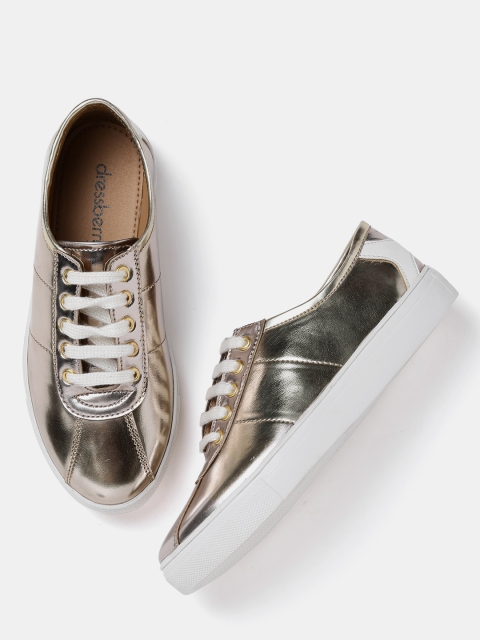 

DressBerry Women Gold-Toned Sneakers