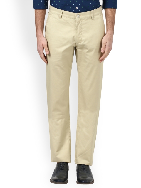 

ColorPlus Men Beige Regular Fit Solid Regular Trousers