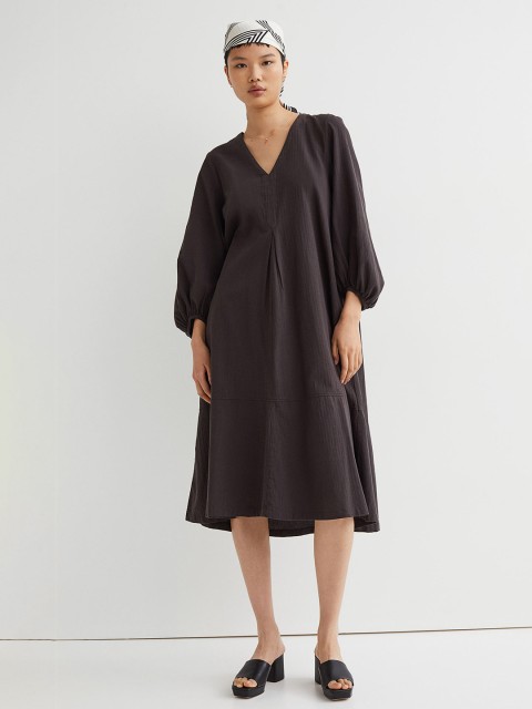 

H&M Women Black Wide Cotton Dress