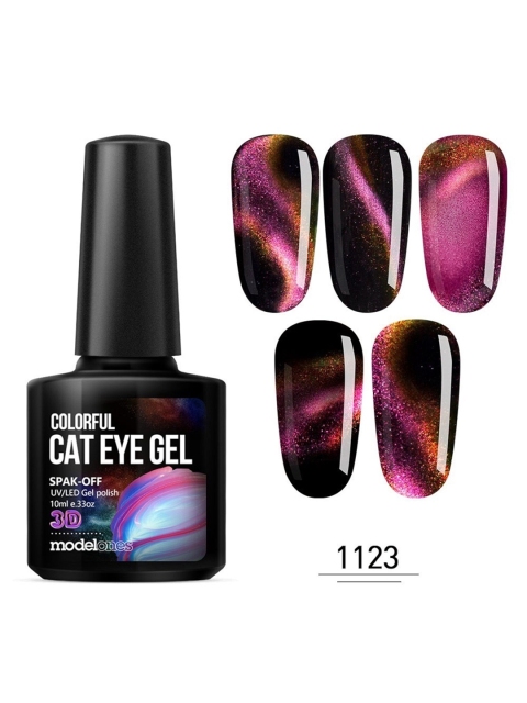 

Modelones 3D Magnetic Colorful Cat Eye Soak Off UV LED Gel Nail Polish 10 ml - Shade 1123, Black
