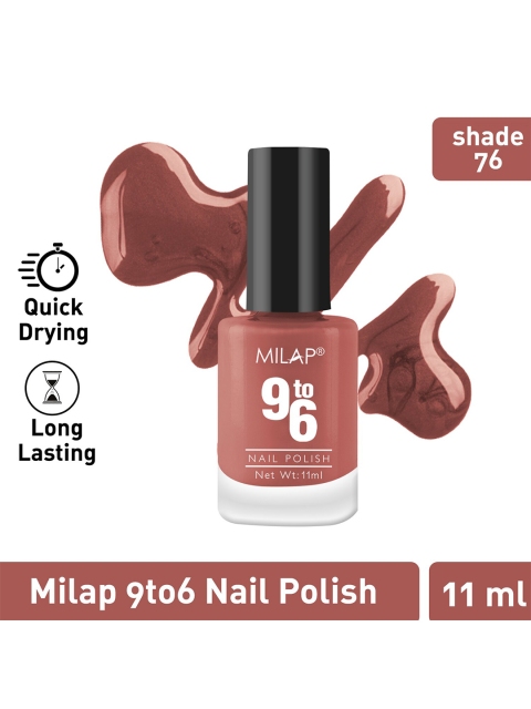 

MILAP 9to6 Nail Polish- shade 76 - 11ml, Brown