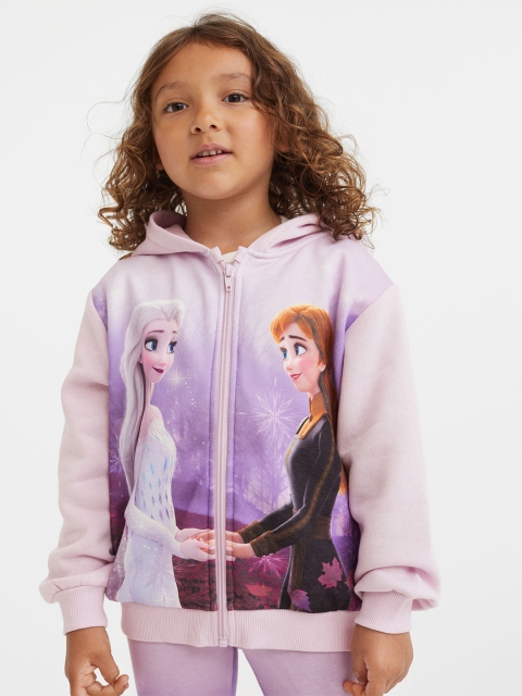 

H&M Girls Pink Printed Hooded Sweatshirt