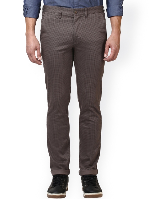 

Park Avenue Men Grey Regular Fit Self-Design Trousers