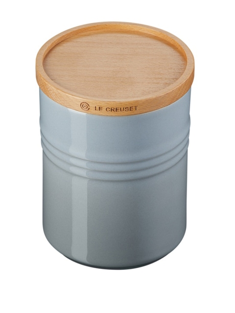 

LE CREUSET Grey Medium Stoneware Store Jar with Wooden Lid