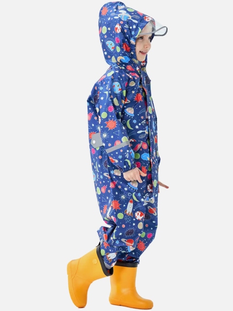 

Little Surprise Box LLP Kids Blue Printed Rain Jacket