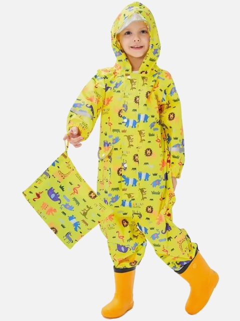 

Little Surprise Box LLP Yellow Printed Rain Suit