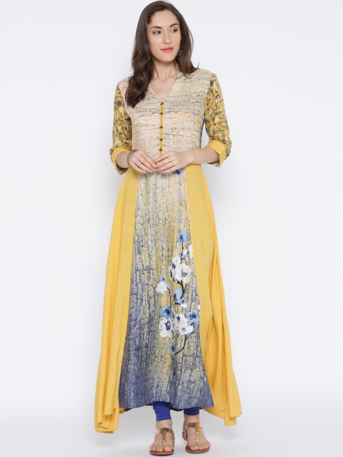 

Shree Women Yellow Printed Anarkali Kurta