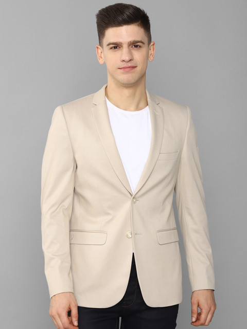 

Allen Solly Men Beige Solid Slim-Fit Single Breasted Casual Blazer