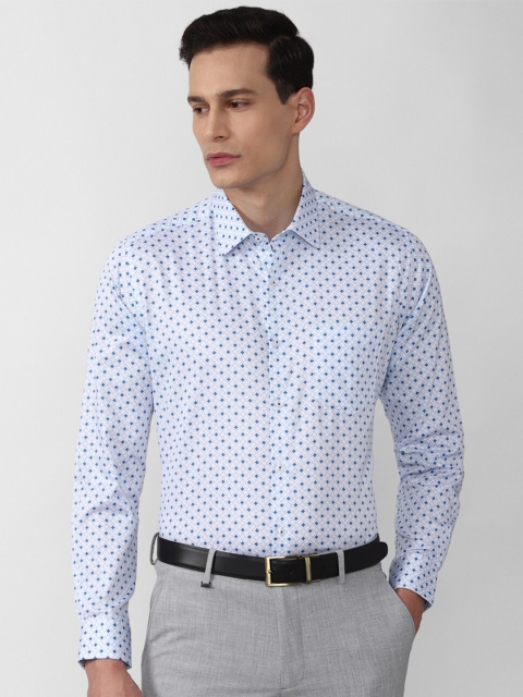 

Van Heusen Men Blue Printed Formal Shirt