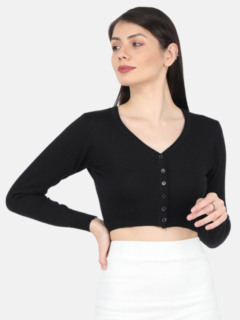 

Monte Carlo Women Black Crop Cardigan