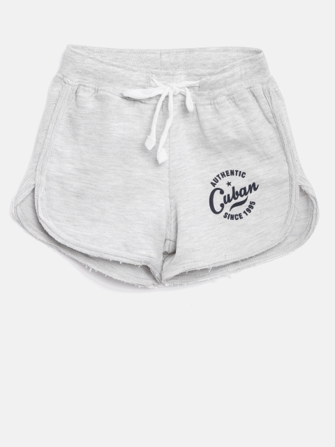 

Palm Tree Girls Grey Melange Solid Casual Shorts