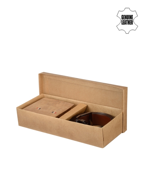 

Teakwood Leathers Men Beige & Black Accessory Gift Set