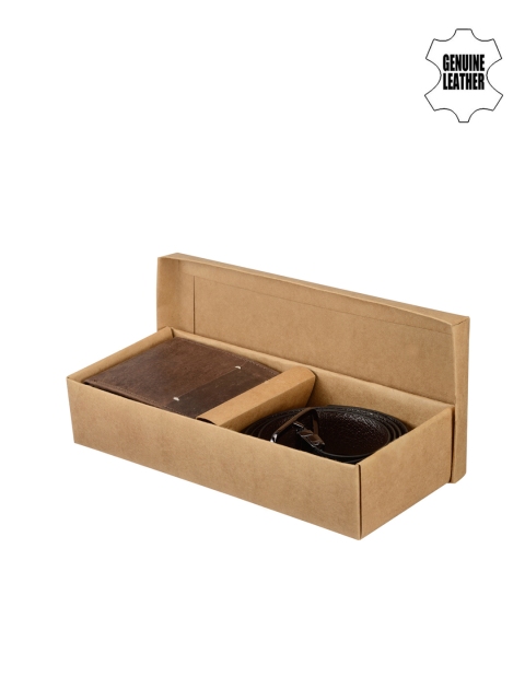 

Teakwood Leathers Men Brown & Black Accessory Gift Set