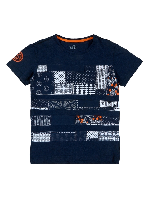 

Palm Tree Boys Navy Blue Printed Round Neck T-shirt