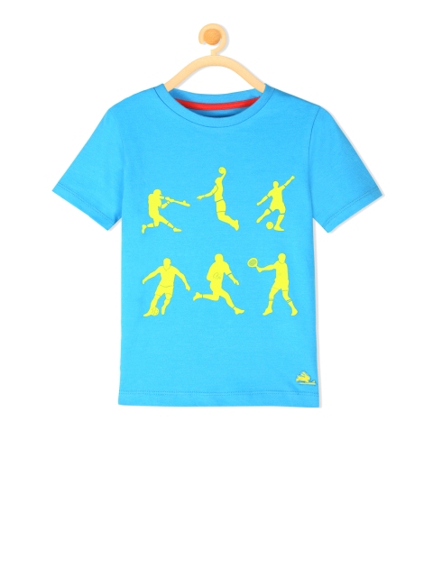 

Cherry Crumble Unisex Blue Printed Round Neck T-shirt