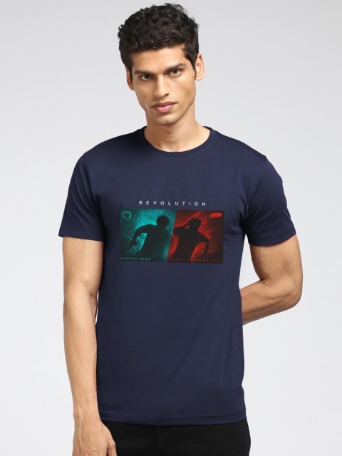 

Bewakoof Men Blue Typography Printed T-shirt