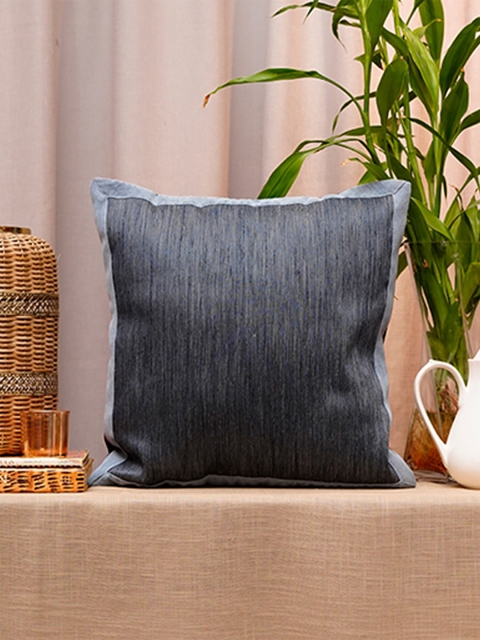 

ZEBA Navy Blue & Grey Square Cushion Covers